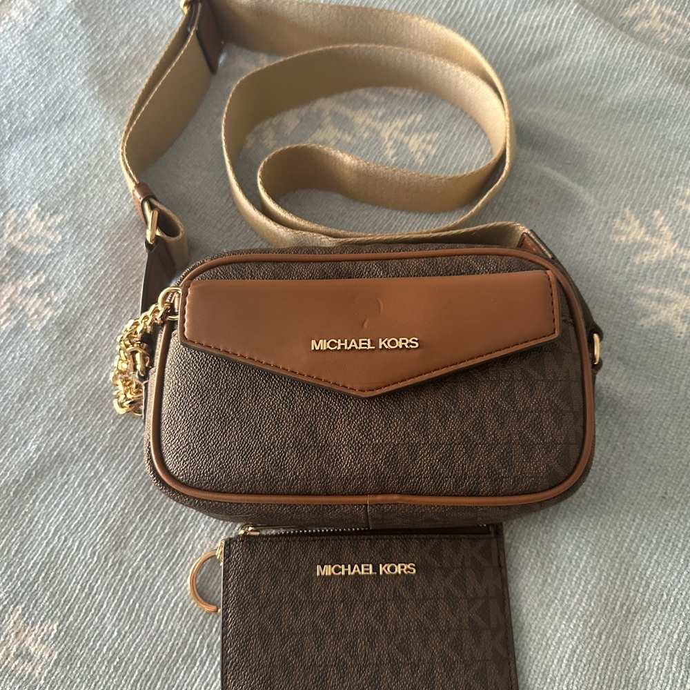 Michael Kors Brown Crossbody Bag and Wallet Set